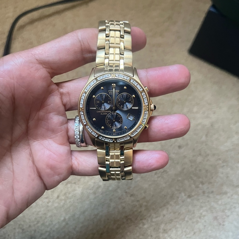 Citizen men’s ecodrive Gold and Black Chronograph Watch